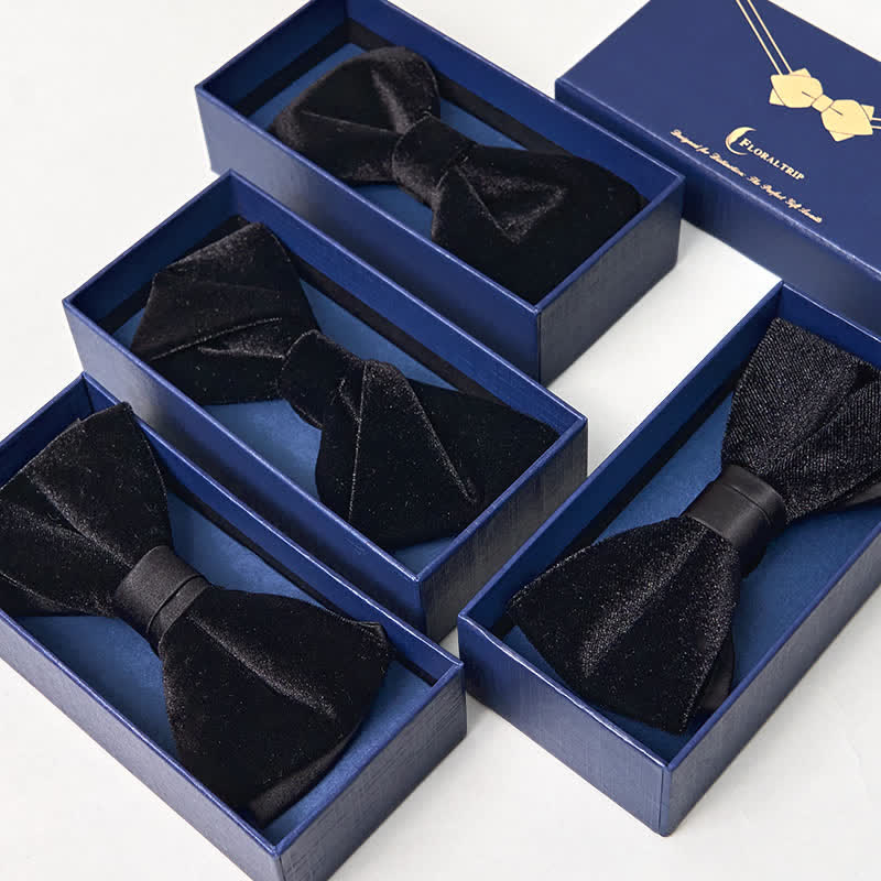 Edle schwarze Samtfliege für Hochzeit für Männer