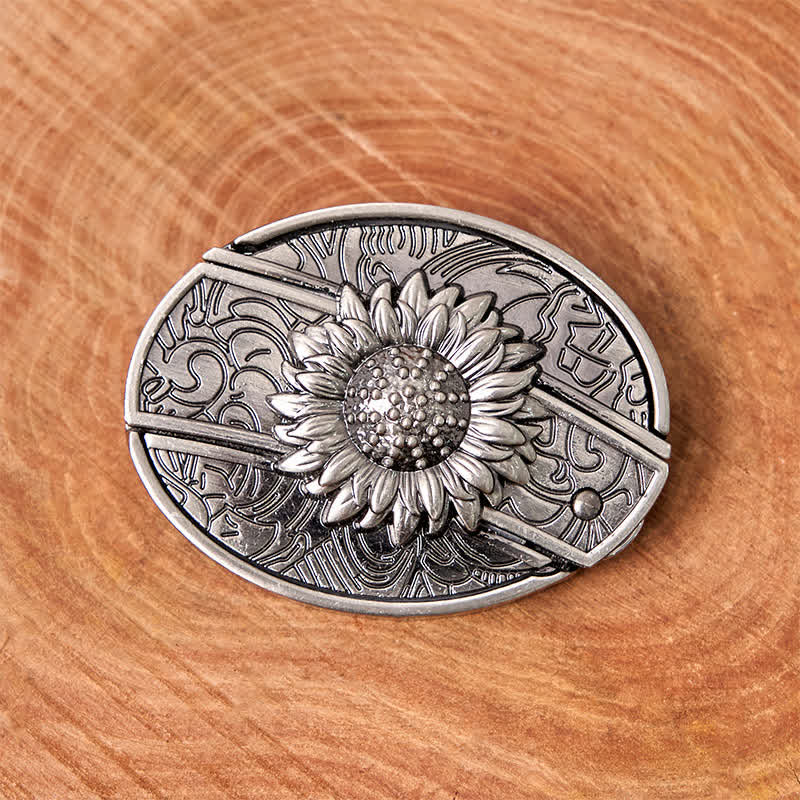DIY-Ledergürtel für Herren mit verstecktem Klappmesser und Sonnenblumenmotiv - image 4