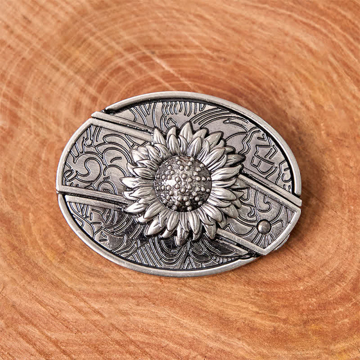 DIY-Ledergürtel für Herren mit verstecktem Klappmesser und Sonnenblumenmotiv - image 4