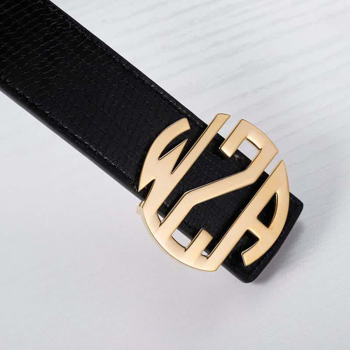 Rundes Monogramm Benutzerdefinierter Name 3 Buchstaben Initialen DIY Schnalle Ledergürtel