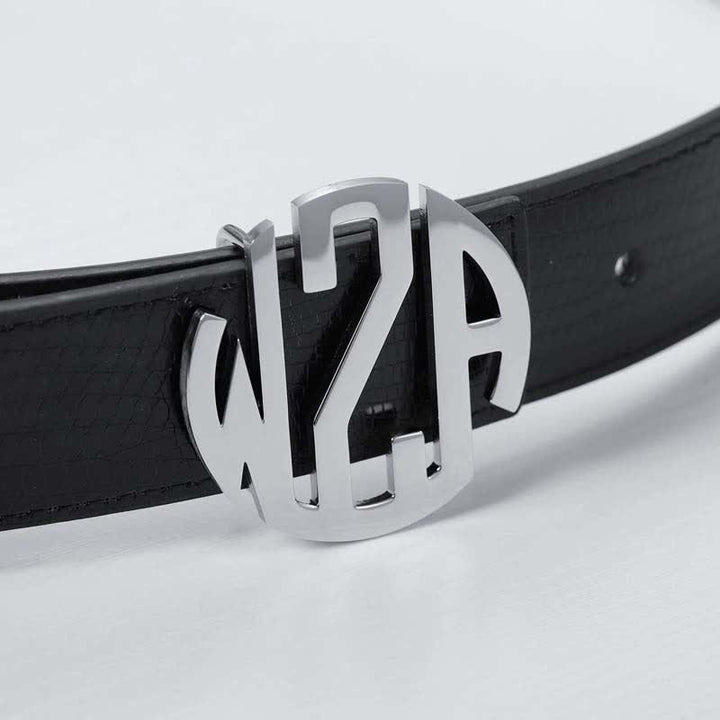Rundes Monogramm Benutzerdefinierter Name 3 Buchstaben Initialen DIY Schnalle Ledergürtel