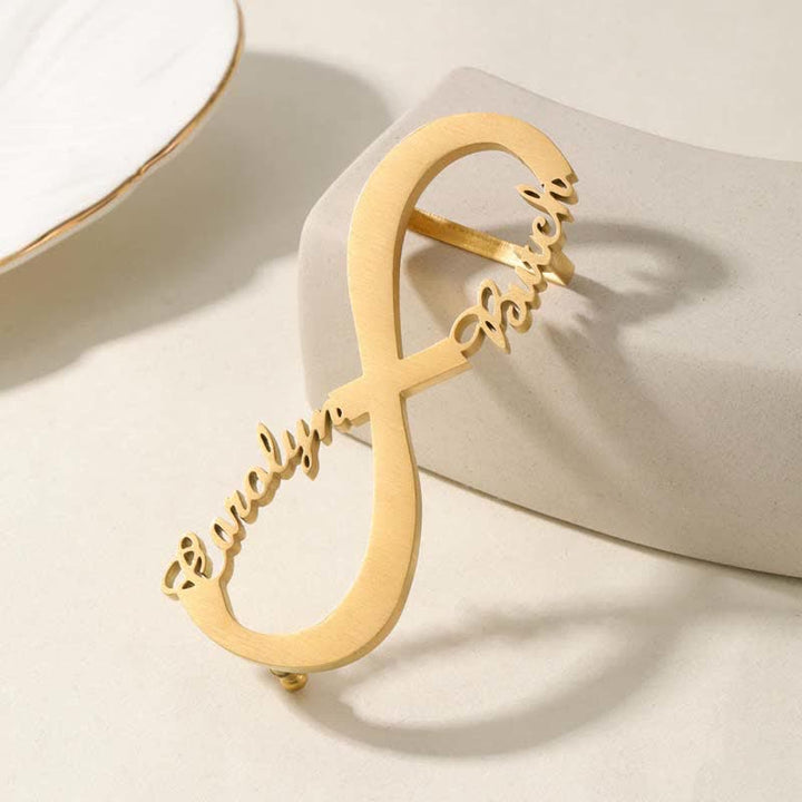 Infinity Note Ledergürtel mit individueller Namensschnalle