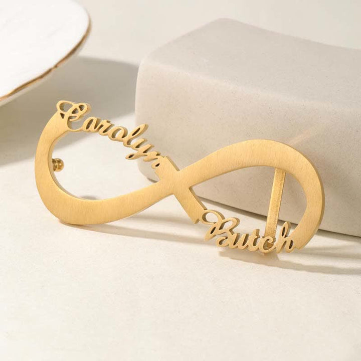 Infinity Note Ledergürtel mit individueller Namensschnalle