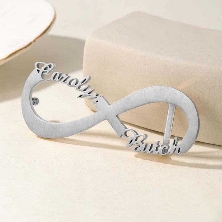 Infinity Note Ledergürtel mit individueller Namensschnalle