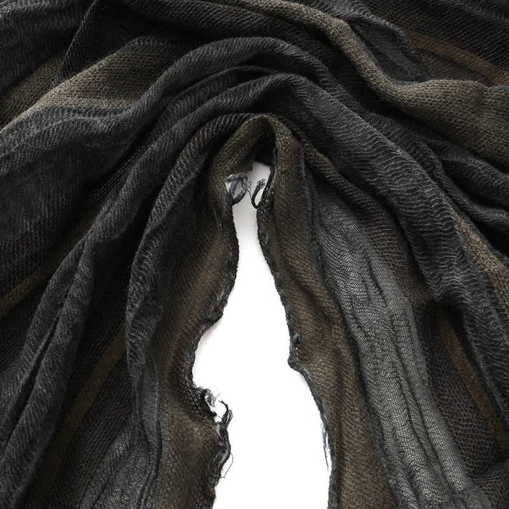 Retro-Batik-Streifenmuster, Farbblock-Plissee-Kunstschal