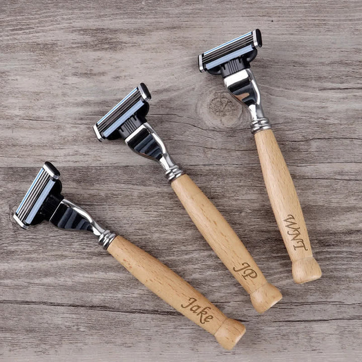 3-teiliges Rasiermesser-Set mit individuellem Namen für Trauzeugen, Souvenirs, mit Holzbox - image 5