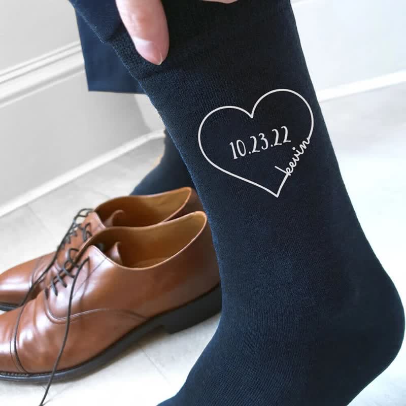 Herren benutzerdefinierte Name schwarz Trauzeugen Hochzeit Crew Socken