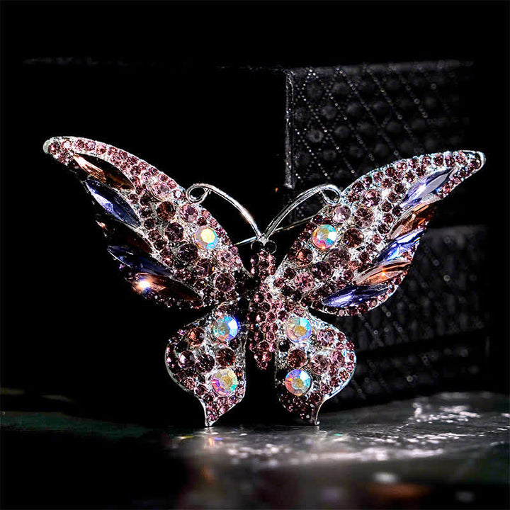 Vintage Schmetterling Kristallbrosche für Frauen - Violett - image 4