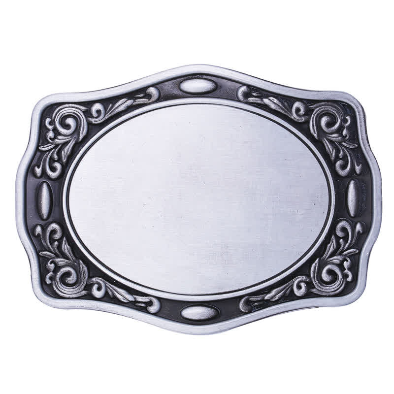 Antiker silberner Ledergürtel mit individueller Monogramm-Namensschnalle