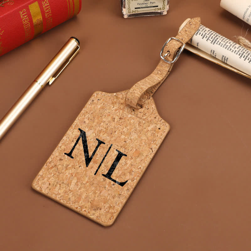 Natürliches Korkmuster Einseitiger Gepäckanhänger mit Ihrem Text - image 5