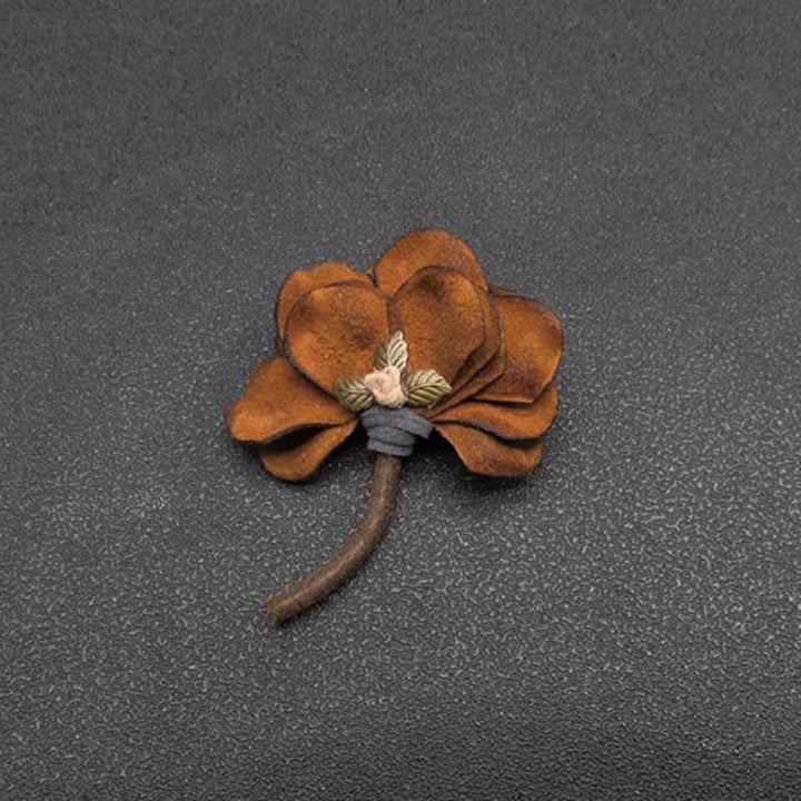Original Design Retro Hochzeit Blumenblätter Stoff Brosche