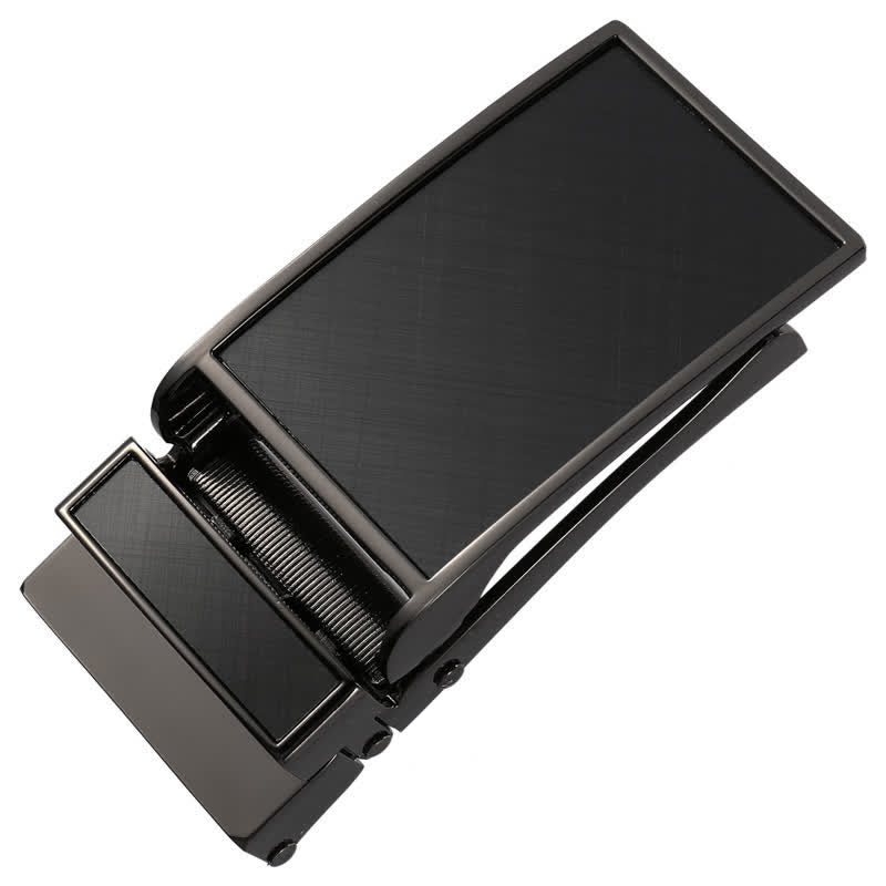 Schwarzer personalisierter Ledergürtel mit automatischer Schnalle - image 2