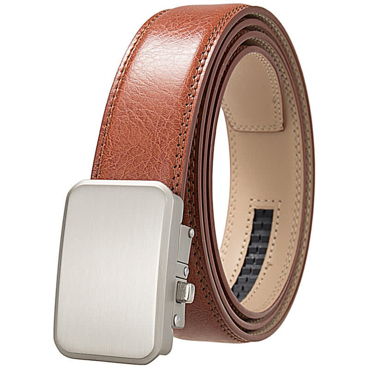Benutzerdefinierter Name Monogramm Geschenkidee Automatische Schnalle Ledergürtel - Orange - 46 - image 13