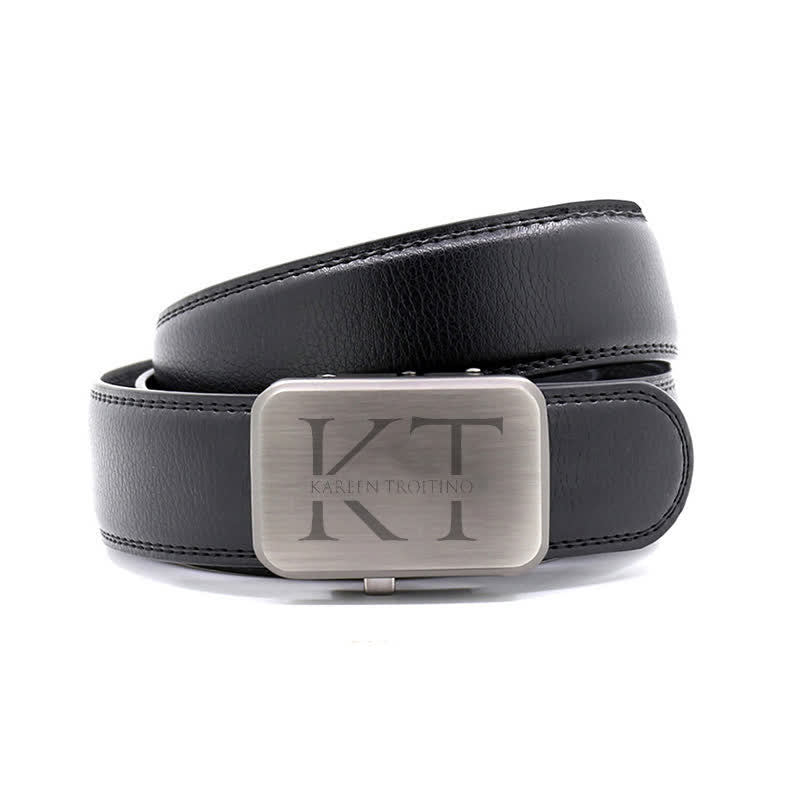 Benutzerdefinierter Name Monogramm Geschenkidee Automatische Schnalle Ledergürtel - image 1