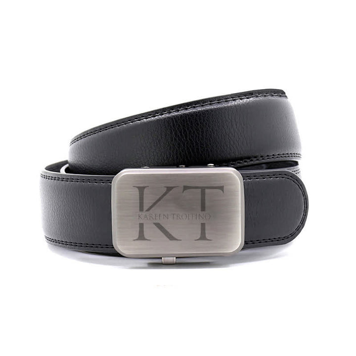 Benutzerdefinierter Name Monogramm Geschenkidee Automatische Schnalle Ledergürtel - image 1