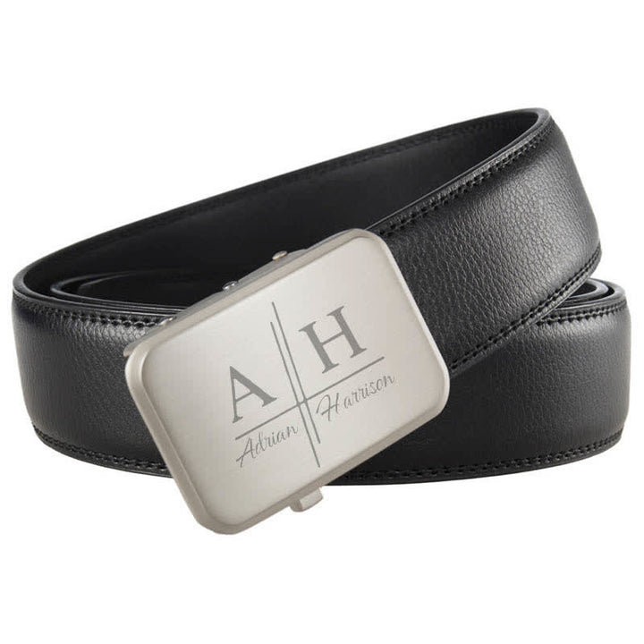 Benutzerdefinierter Name Monogramm Geschenkidee Automatische Schnalle Ledergürtel - image 4
