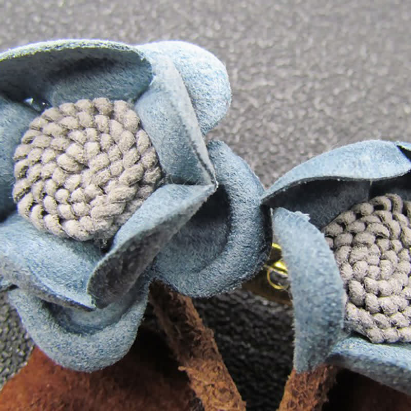 Hellblaue Hochzeit Original Design Doppelblumen Stoffbrosche
