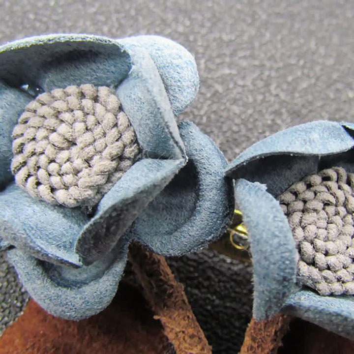 Hellblaue Hochzeit Original Design Doppelblumen Stoffbrosche