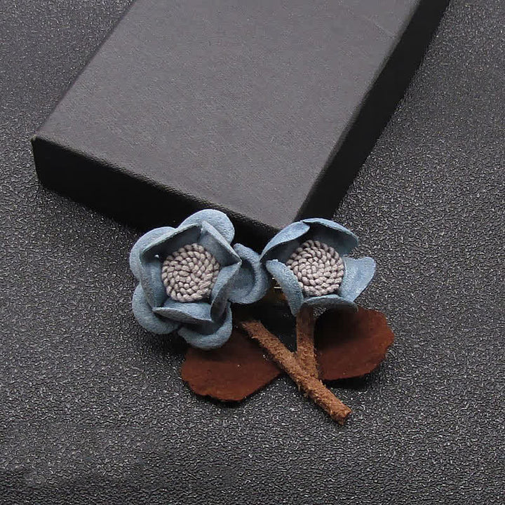 Hellblaue Hochzeit Original Design Doppelblumen Stoffbrosche