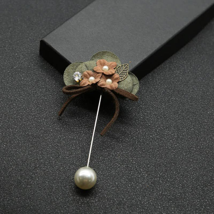 Dunkelgrüne Hochzeit Original Design Blume Tuch Brosche Anstecknadel
