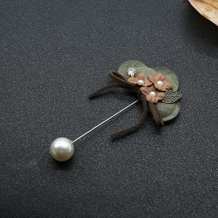 Dunkelgrüne Hochzeit Original Design Blume Tuch Brosche Anstecknadel