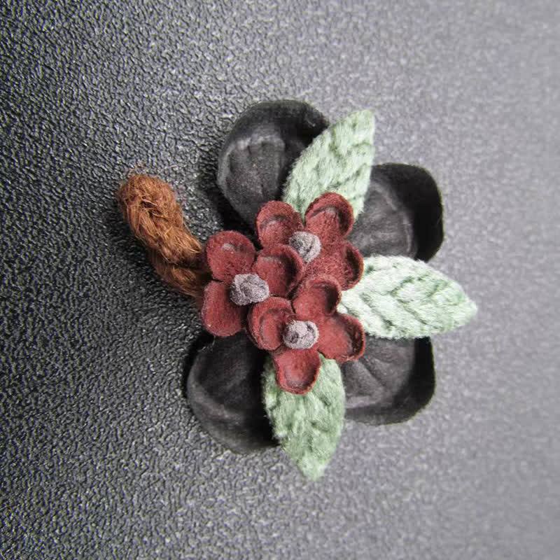 Rote Gänseblümchen-Hochzeitsbrosche mit originellem Blumenmuster