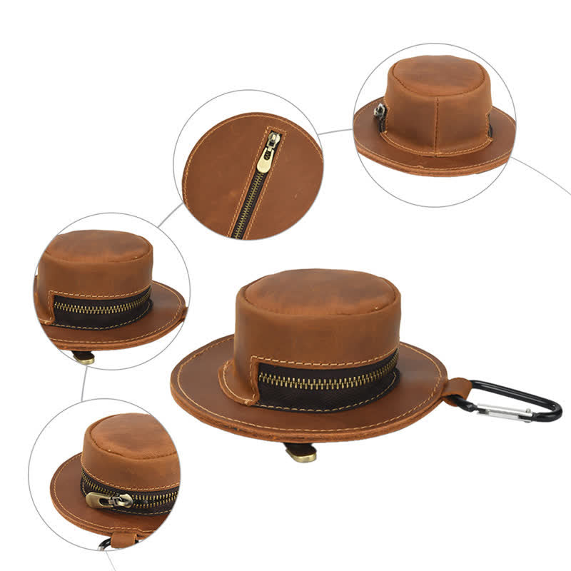 Western Cowboyhut Form Retro Münztasche aus Leder