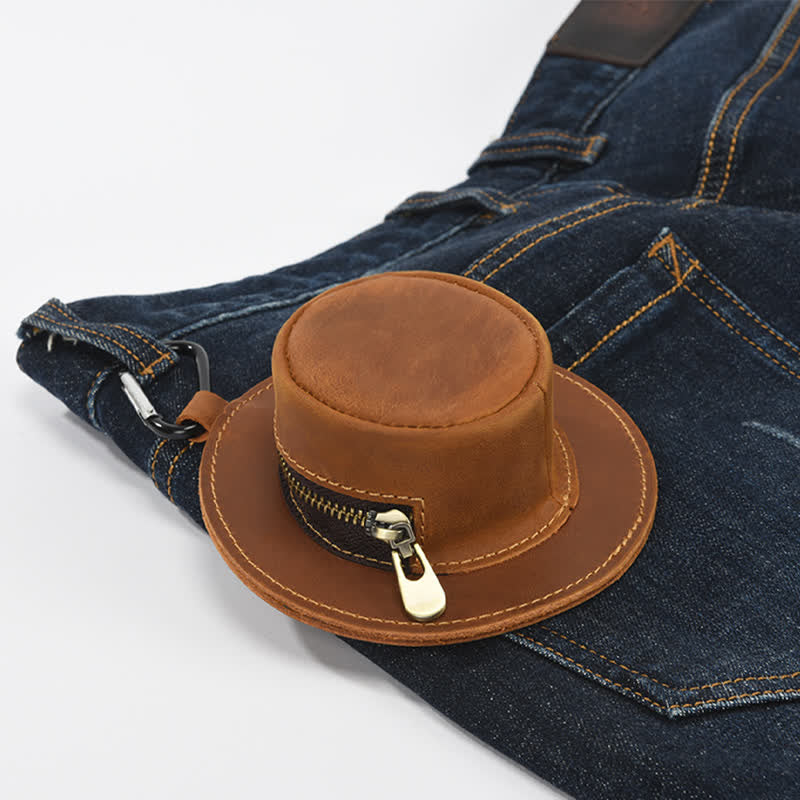 Western Cowboyhut Form Retro Münztasche aus Leder