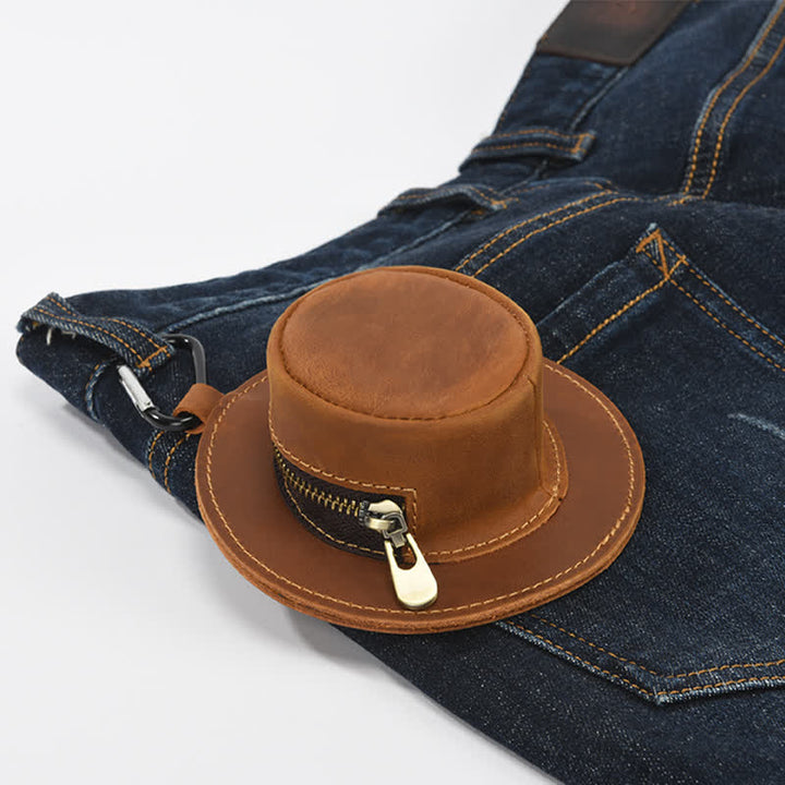 Western Cowboyhut Form Retro Münztasche aus Leder