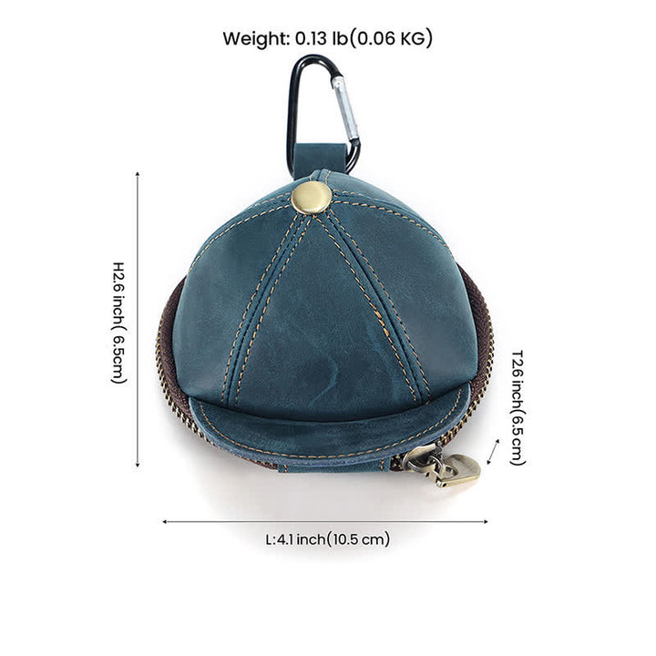 Kreative Münztasche aus Leder in Baseballmützenform