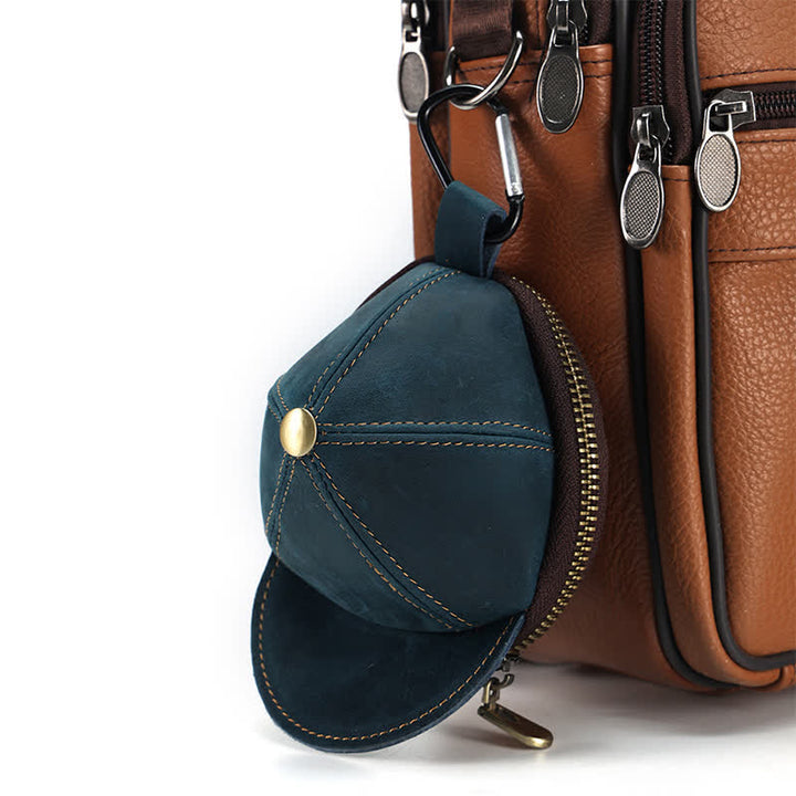 Kreative Münztasche aus Leder in Baseballmützenform