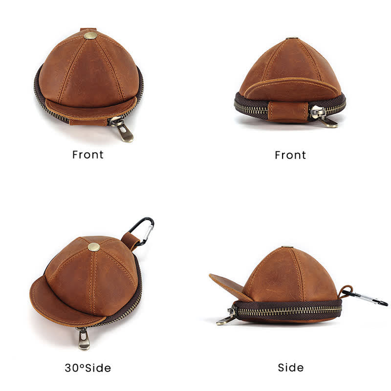 Kreative Münztasche aus Leder in Baseballmützenform