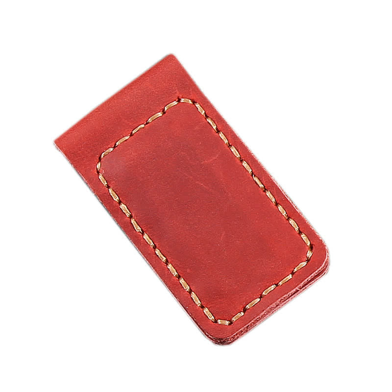 Personalisierter Name Hochzeitsgeschenkidee Leder magnetische Geldklammer - Rot - image 11