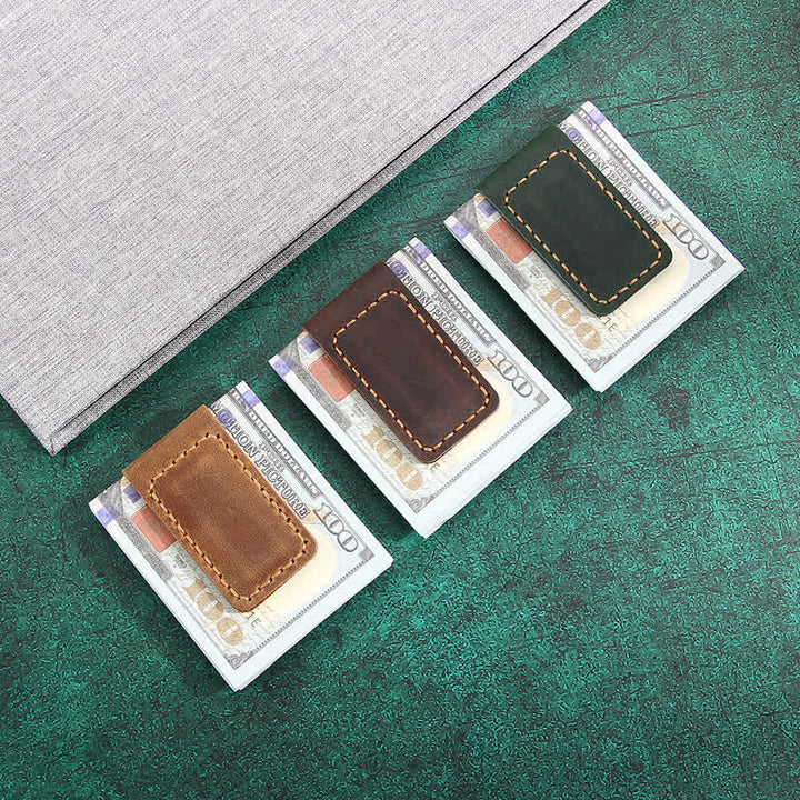 Personalisierter Name Hochzeitsgeschenkidee Leder magnetische Geldklammer - image 6