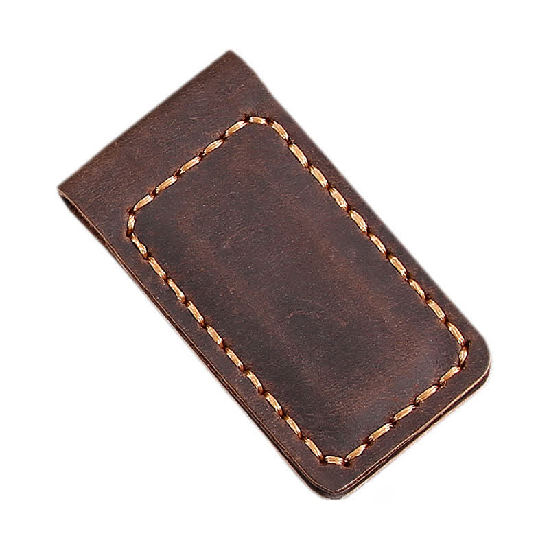 Personalisierter Name Hochzeitsgeschenkidee Leder magnetische Geldklammer - Braun - image 8