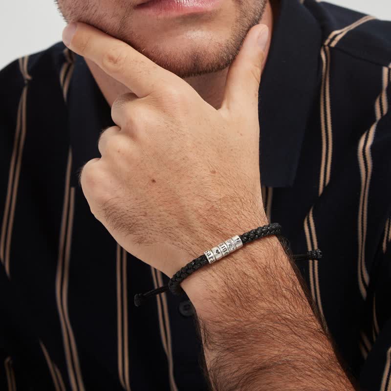 Benutzerdefinierte Perlen Personalisiertes Symbol Name Seil Armband