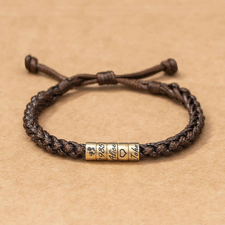 Benutzerdefinierte Perlen Personalisiertes Symbol Name Seil Armband