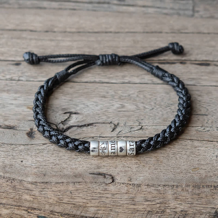 Benutzerdefinierte Perlen Personalisiertes Symbol Name Seil Armband