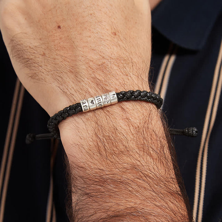 Benutzerdefinierte Perlen Personalisiertes Symbol Name Seil Armband
