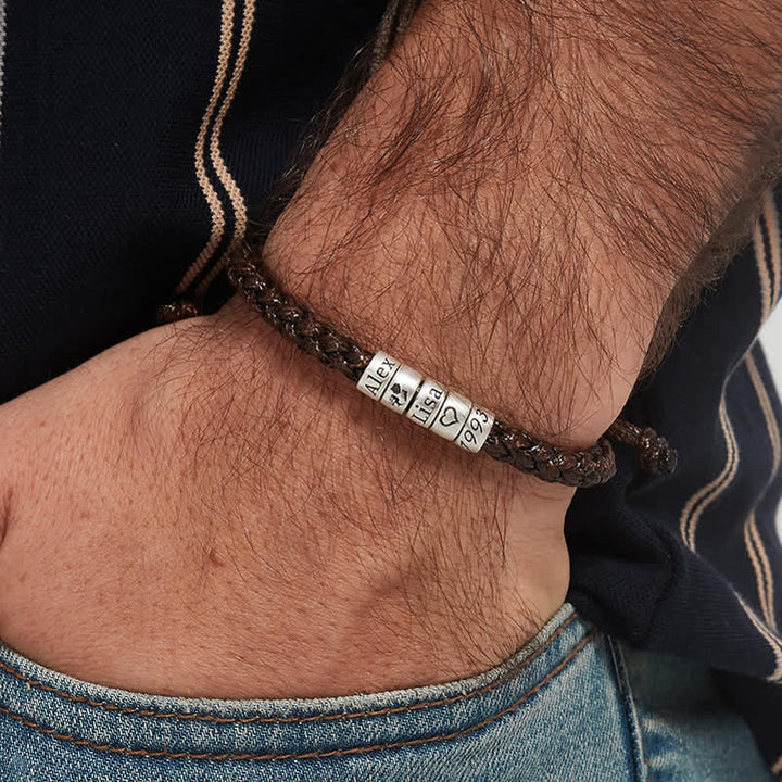 Benutzerdefinierte Perlen Personalisiertes Symbol Name Seil Armband