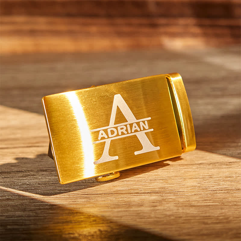 Goldfarbene, personalisierte Geschenkidee, individueller DIY-Ledergürtel mit automatischer Schnalle - image 5