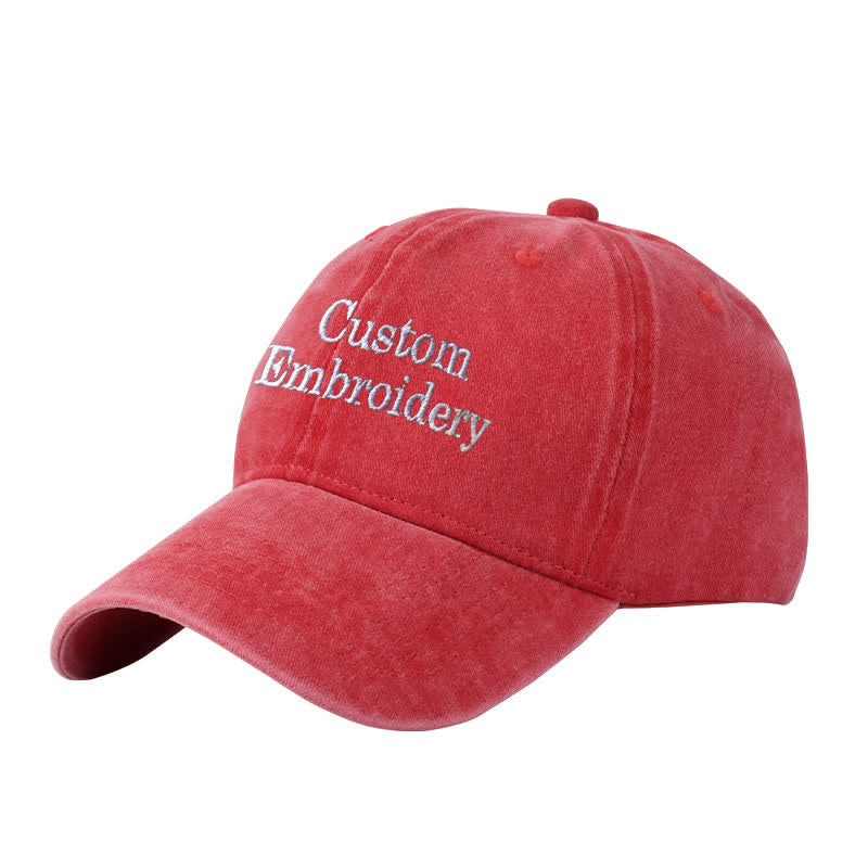 Benutzerdefinierter Text, personalisierte bestickte verstellbare Baseballkappe - Rot - Einstellbar (ca. 21 5/8"-23 1/4") - image 9