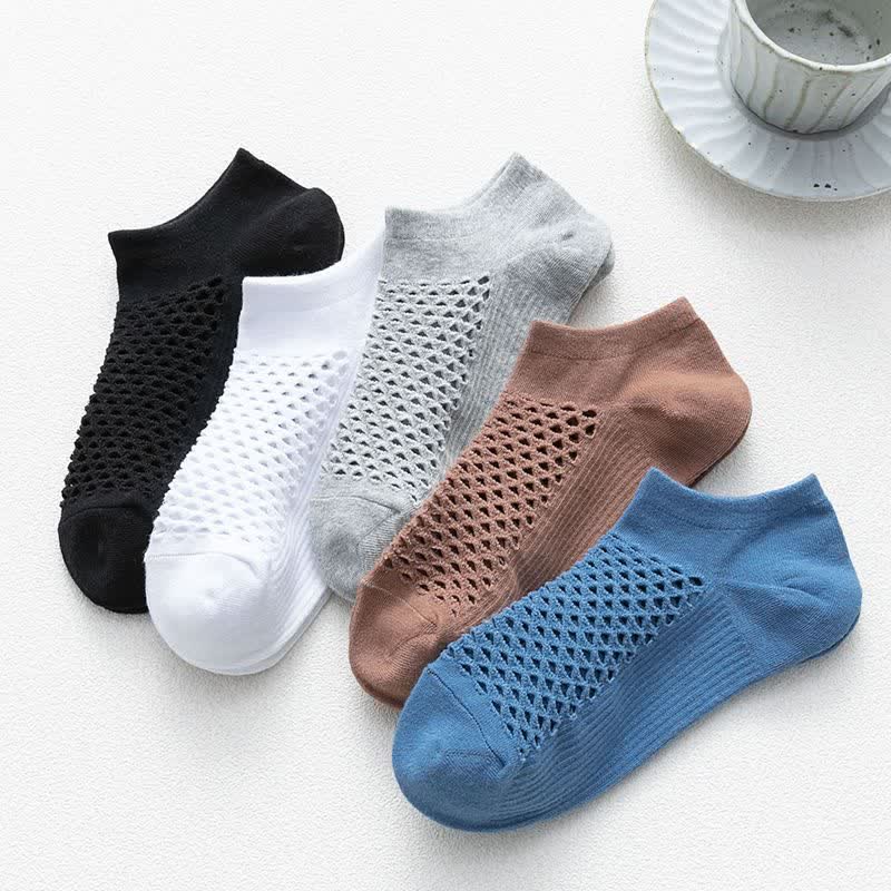 Atmungsaktive, dünne, einfarbige kurze Socken aus Netzstoff für den Sommer