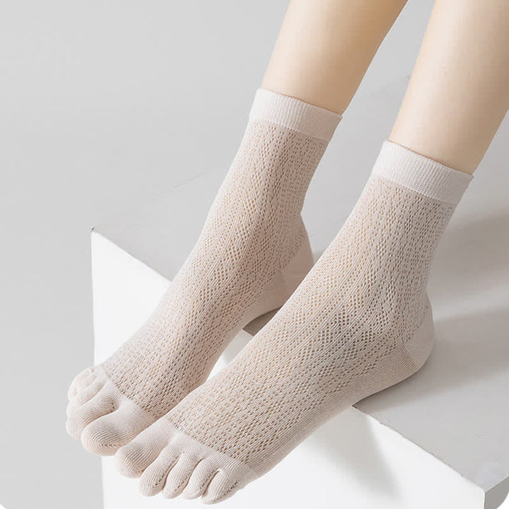 Dünne Fünf-Finger-Sommersocken aus Netzstoff für Damen