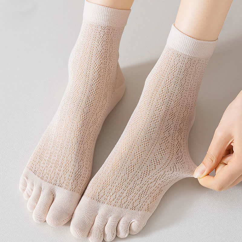 Dünne Fünf-Finger-Sommersocken aus Netzstoff für Damen