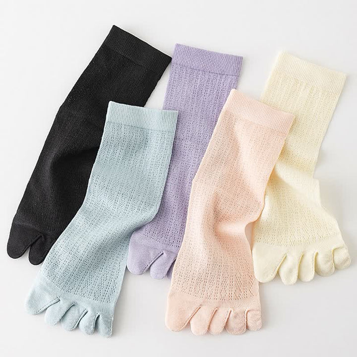 Dünne Fünf-Finger-Sommersocken aus Netzstoff für Damen