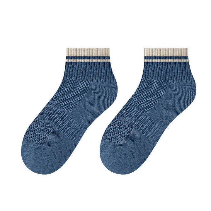 Dünne, kurze Sommersocken für Herren im Mesh-Ripp-Design