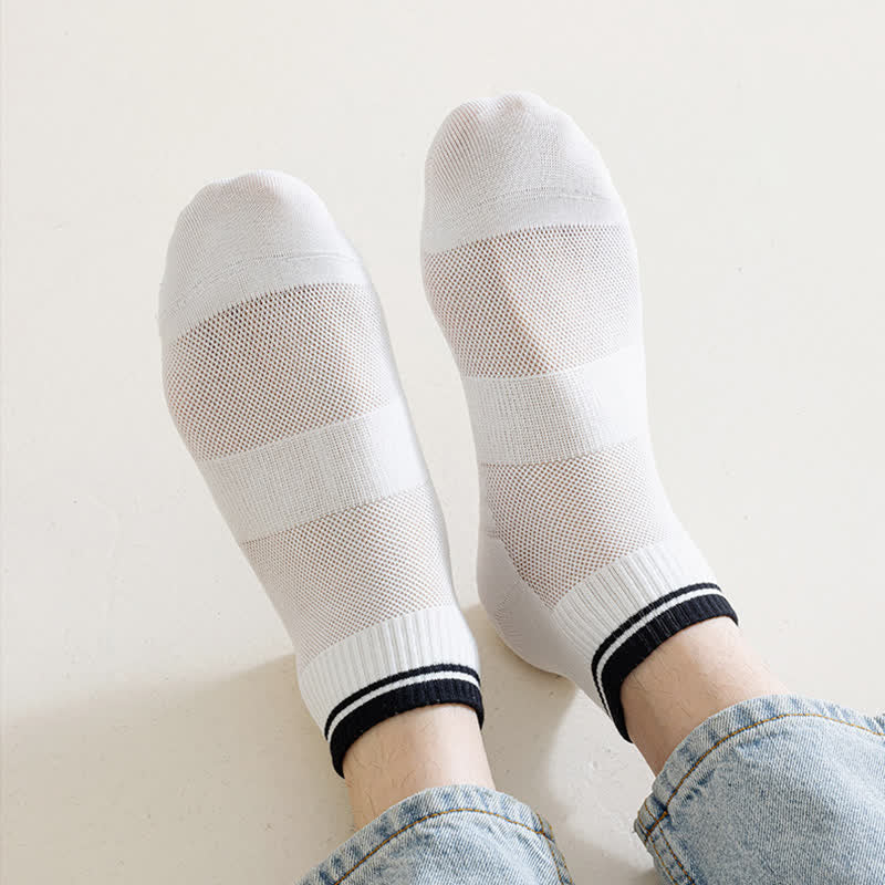 Dünne, kurze Sommersocken für Herren im Mesh-Ripp-Design