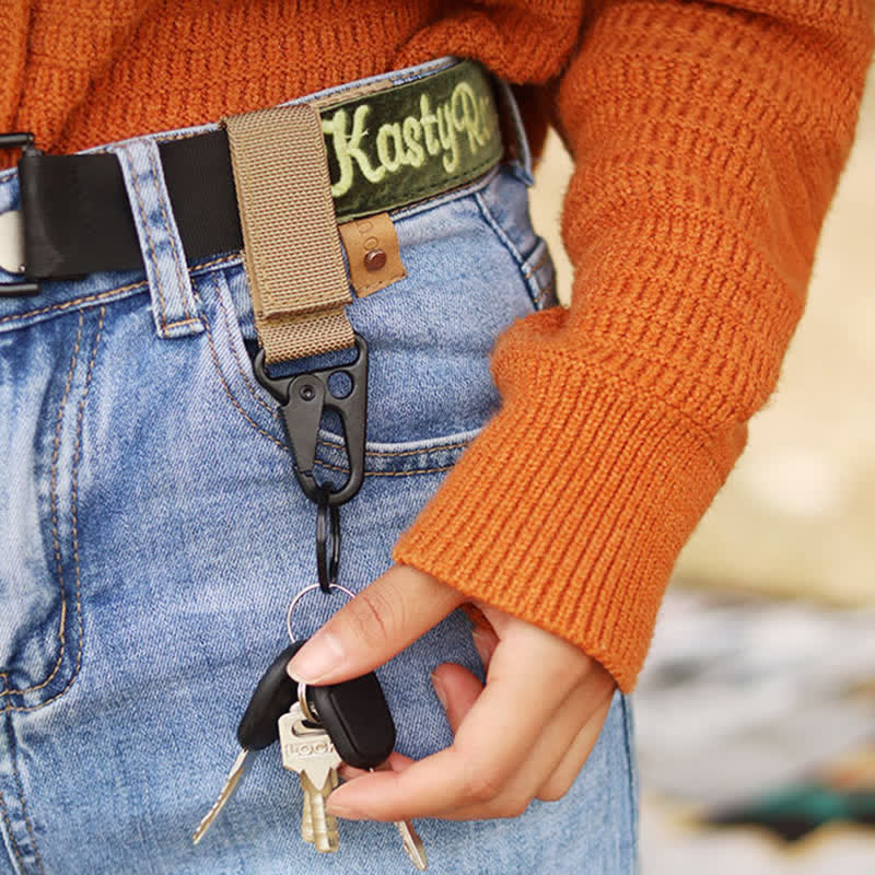 Klettverschluss-Gurtband-Schlüsselanhänger aus Nylon - Khaki - image 0