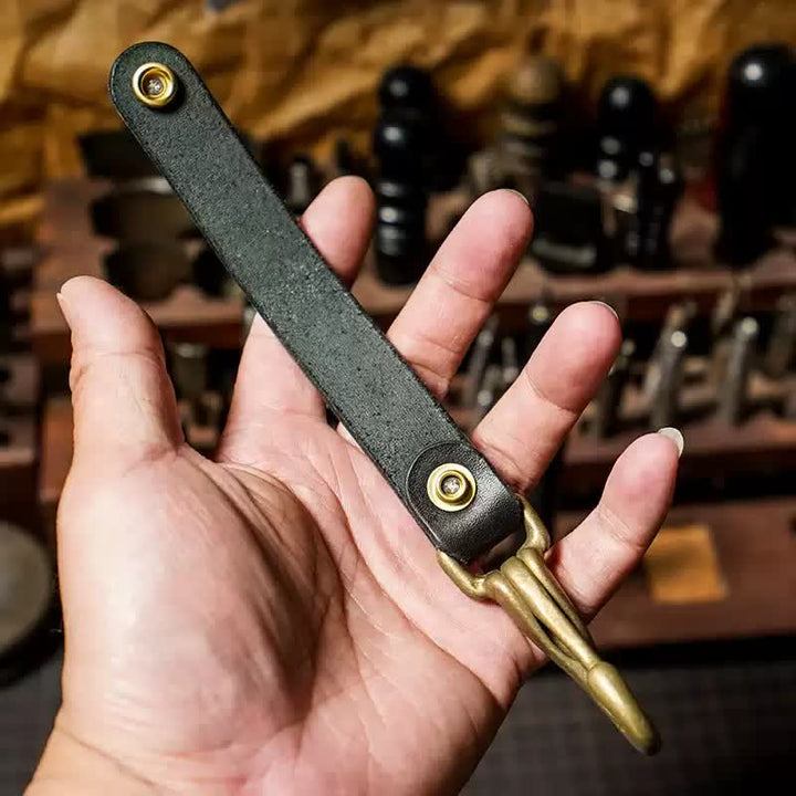 Retro-Schlüsselanhänger aus echtem Leder zum Aufhängen an der Taille